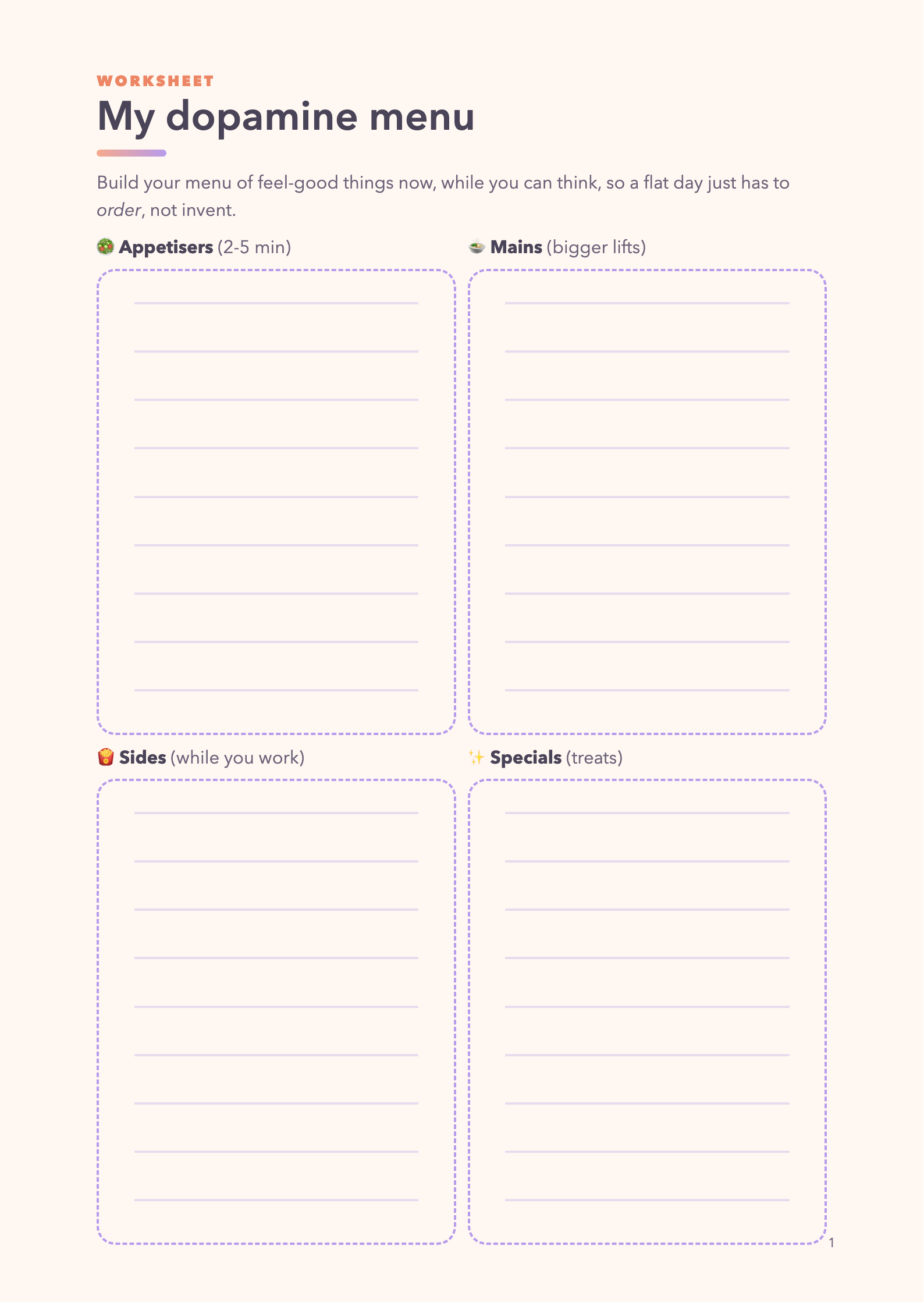 Printable worksheets